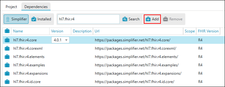 Adding a package to your project