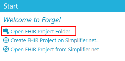 Open a folder in Forge