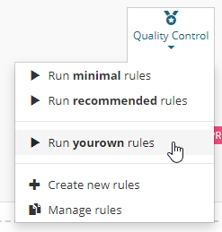 Simplifier.net project drop-down for running rulesets